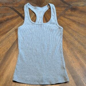 Wild Fable Gray Ribbed Racerback Tank Top XXS
